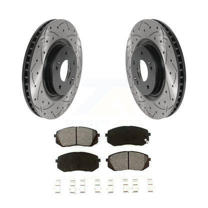 Kit de plaquettes semi-métalliques de Rotor de frein de fente de forage avant pour Hyundai Tucson Sonata Ki