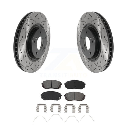 Kit de plaquettes semi-métalliques de Rotor de frein de fente de forage avant pour Hyundai Sonata Kia Optim