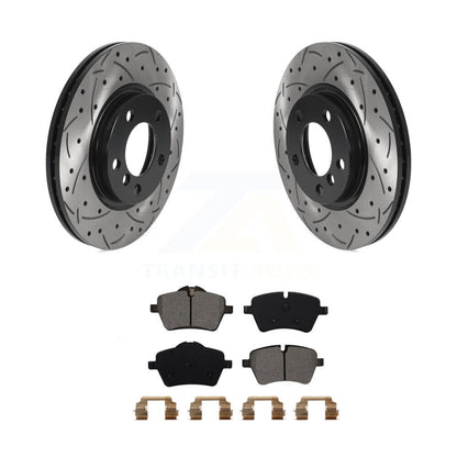 Rotors de frein à fente avant percés, Kit de plaquettes semi-métalliques pour Mini Cooper Countryma
