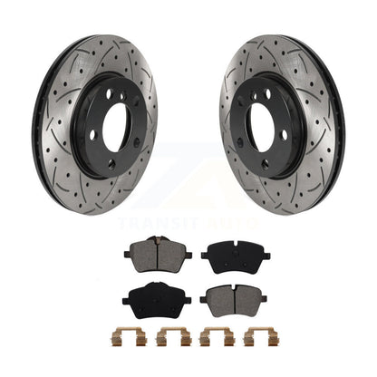 Rotors de frein à fente avant percés, Kit de plaquettes semi-métalliques pour Mini Cooper Countryma