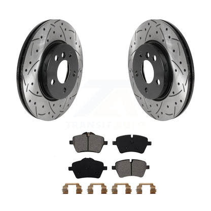 Kit de plaquettes semi-métalliques de Rotor de frein à disque à fente percée à revêtement avant pour Mini Coope