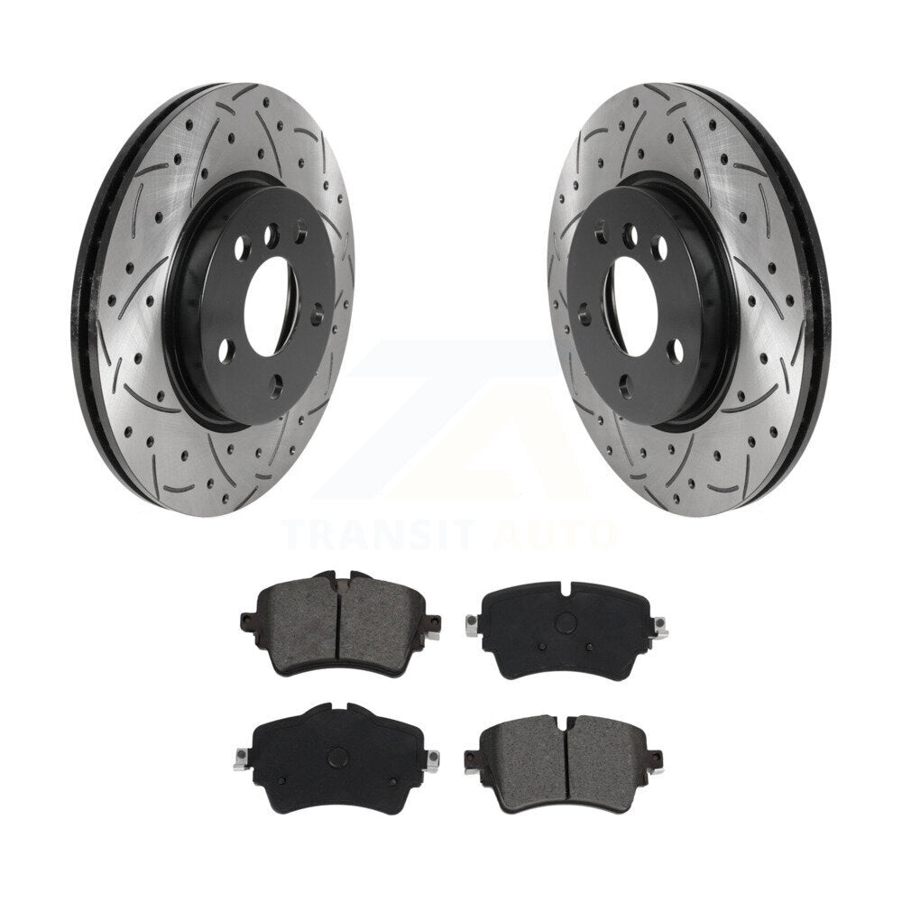 Kit de plaquettes semi-métalliques de rotors de frein à disque de fente de forage avant pour Mini Cooper Clubma