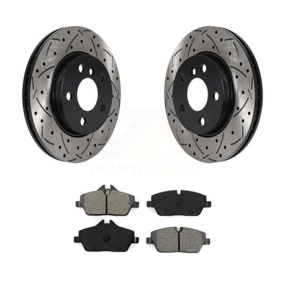 Kit de plaquettes semi-métalliques de Rotor de frein à disque à fente percée à revêtement avant pour Mini Coope