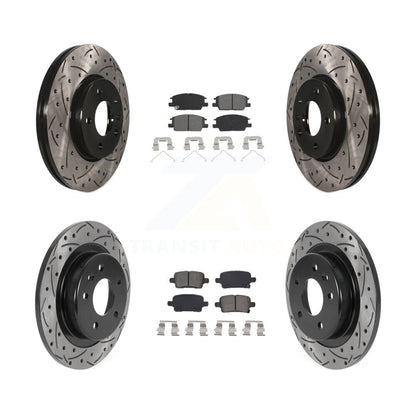 Rotors de frein à fente avant et arrière, Kit de plaquettes semi-métalliques pour Chevrolet Equino