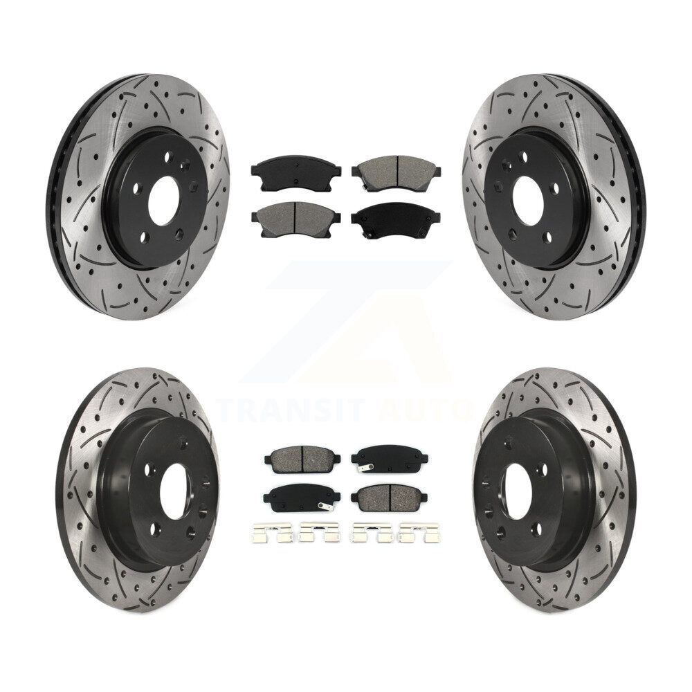 Kit de plaquettes semi-métalliques de Rotor de frein à fente avant et arrière, pour Chevrolet Sonic R