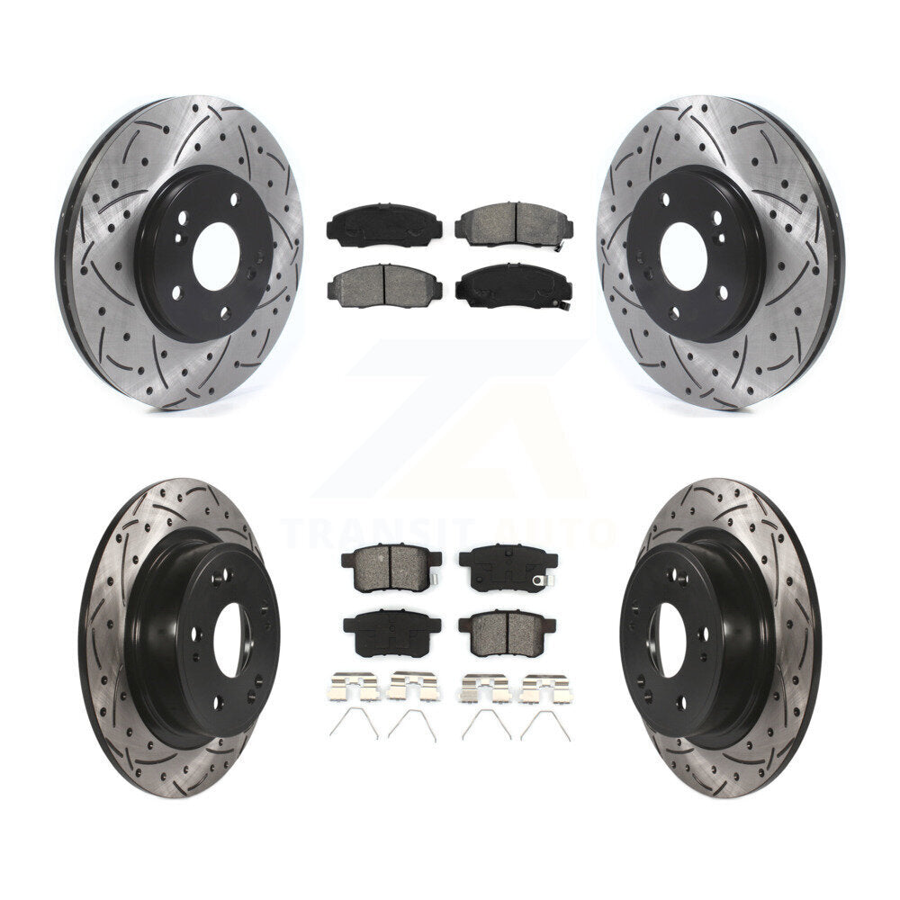 Kit de plaquettes semi-métalliques de Rotor de frein à fente avant et arrière, pour Honda Accord Acur