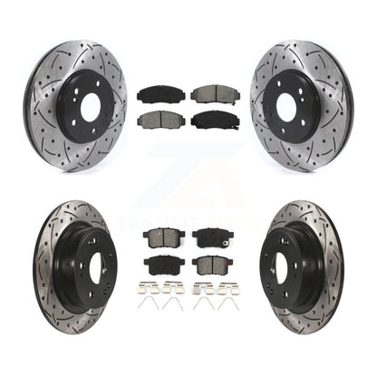 Kit de plaquettes semi-métalliques de Rotor de frein à fente avant et arrière, pour Honda Accord Acur