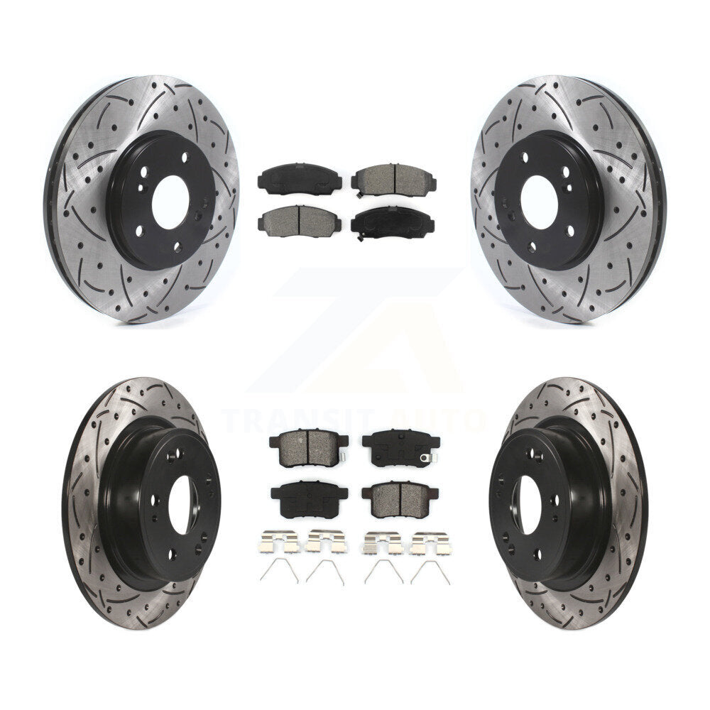Kit de plaquettes semi-métalliques de Rotor de frein à fente avant et arrière, pour Honda Accord Acur