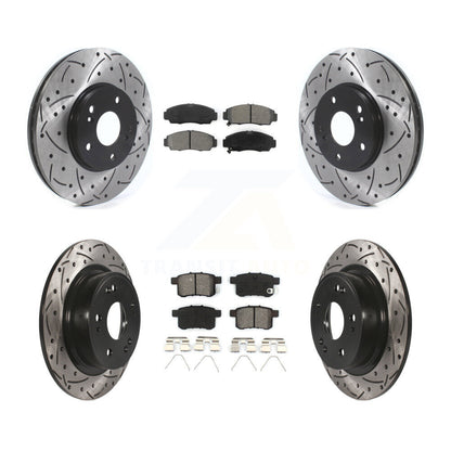 Kit de plaquettes semi-métalliques de Rotor de frein à fente avant et arrière, pour Honda Accord Acur