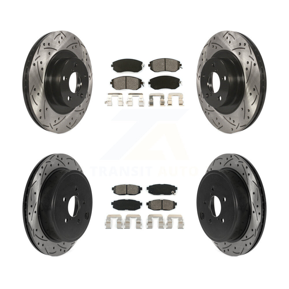 Kit de plaquettes semi-métalliques de Rotor de frein de fente de forage avant et arrière pour Subaru BRZ Toyota 8