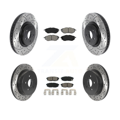 Kit de plaquettes semi-métalliques de Rotor de frein de fente de forage avant et arrière pour Subaru Forester 2.0