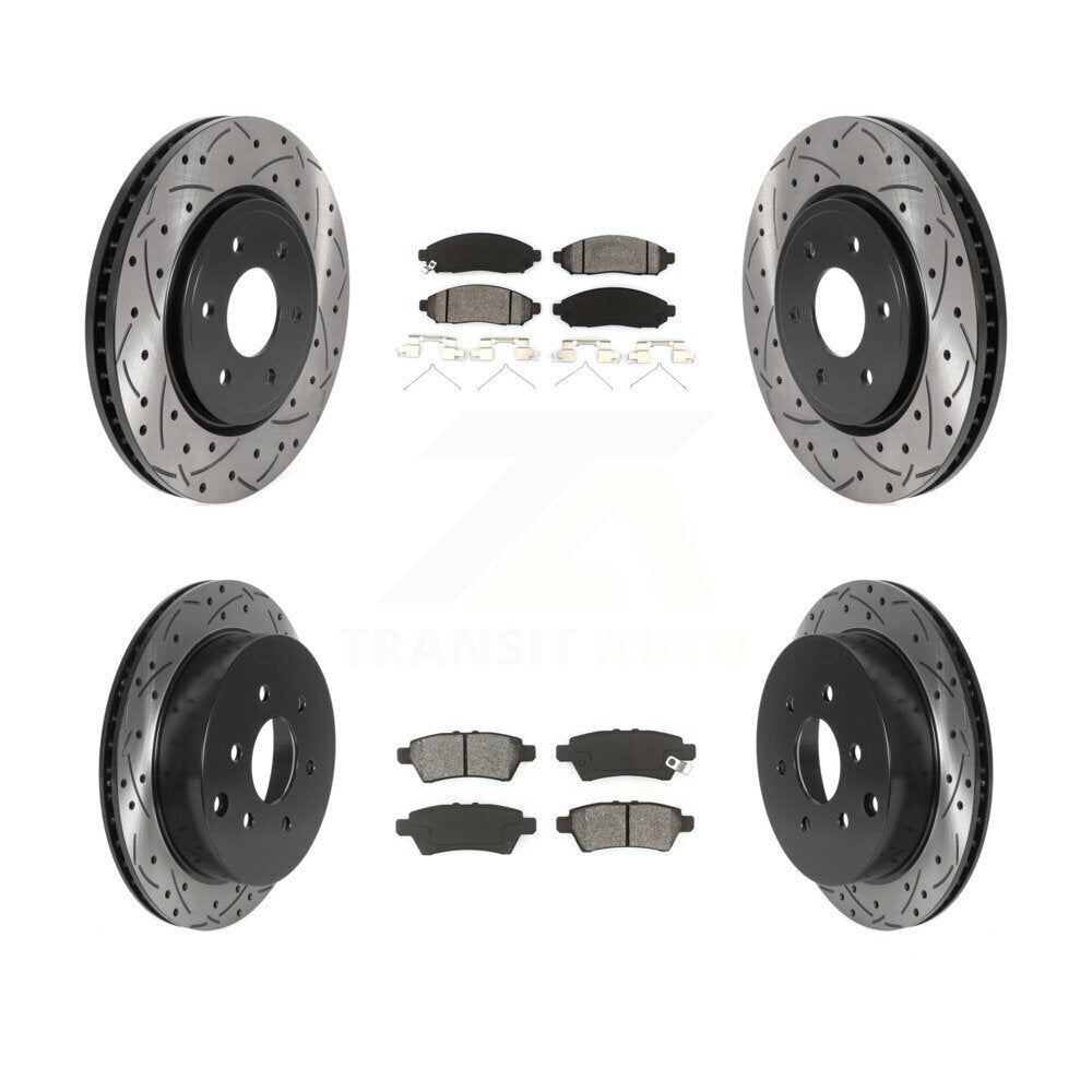 Kit de plaquettes de frein semi-métalliques pour rotors de frein avant et arrière, pour Nissan Xterr 06-07