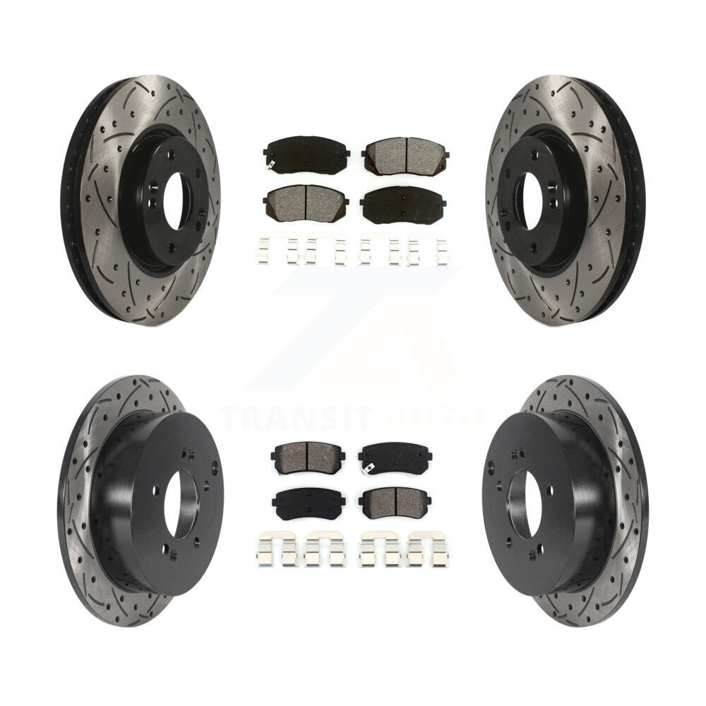 Kit de plaquettes semi-métalliques de Rotor de frein à fente avant et arrière, pour Hyundai Tucson Ki