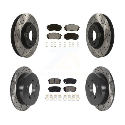 Kit de plaquettes semi-métalliques de Rotor de frein à fente avant et arrière, pour Hyundai Tucson Ki