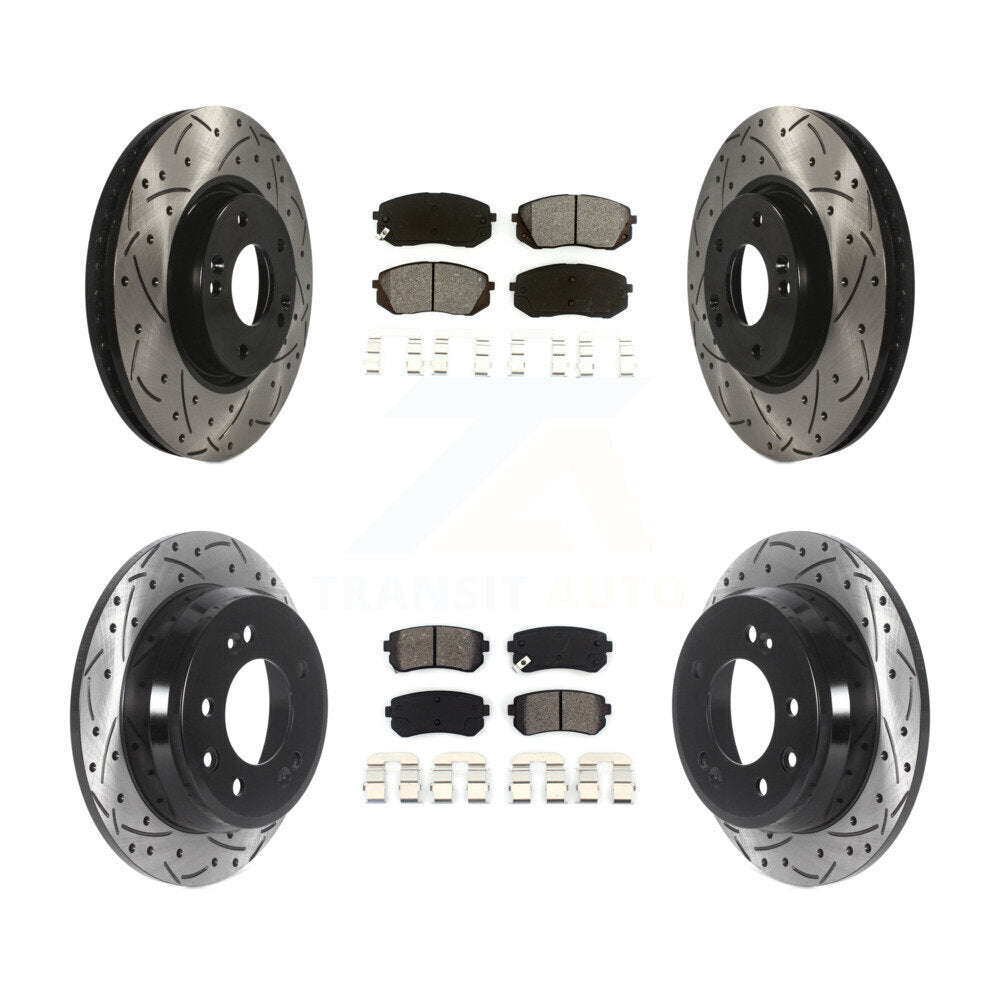 Kit de plaquettes semi-métalliques de Rotor de frein à fente avant et arrière, pour Hyundai Tucson Ki