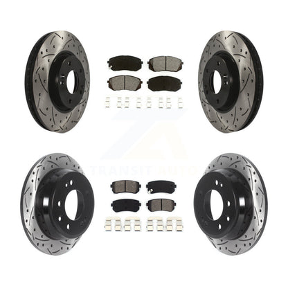 Kit de plaquettes semi-métalliques de Rotor de frein à fente avant et arrière, pour Hyundai Tucson Ki