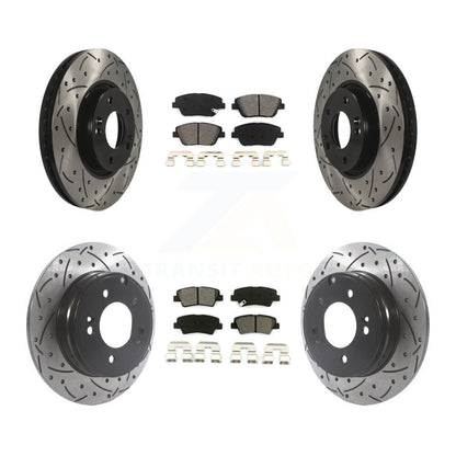 Kit de plaquettes semi-métalliques de Rotor de frein à fente avant et arrière, pour Hyundai Sonata Ki
