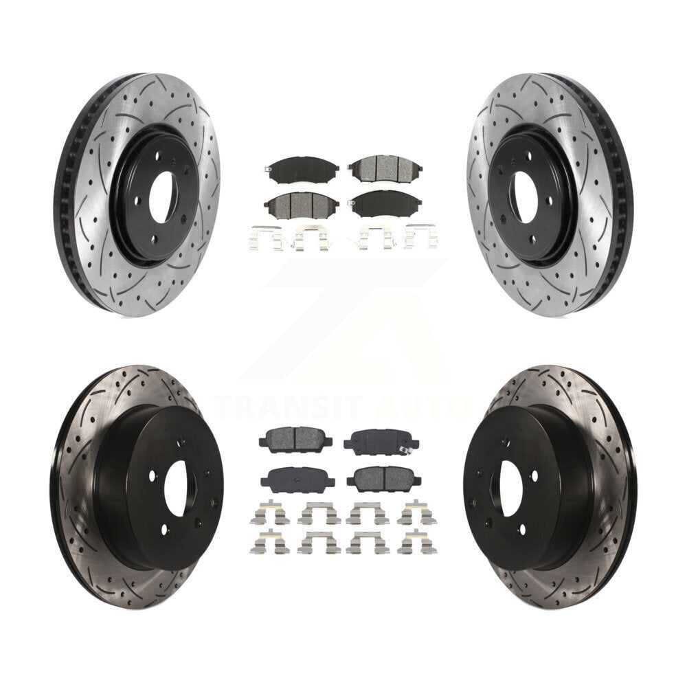 Kit de plaquettes semi-métalliques de Rotor de frein à fente avant et arrière, pour INFINITI FX35 FX3