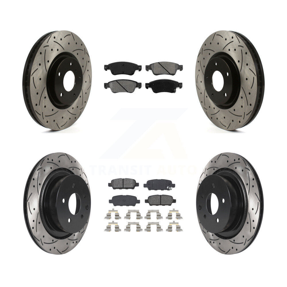 Rotor de frein à fente percée avant et arrière et Kit de plaquettes semi-métalliques pour INFINITI G35 Q6