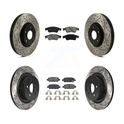 Rotor de frein à fente percée avant et arrière et Kit de plaquettes semi-métalliques pour INFINITI G35 Q6