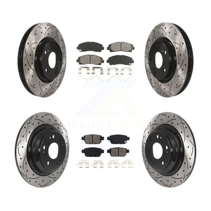 Kit de plaquettes de frein semi-métalliques pour Rotor de frein à fente avant et arrière, pour Acura T 2009 – 2014