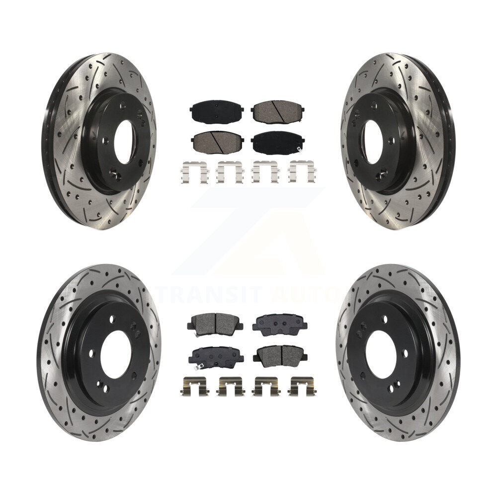 Kit de plaquettes semi-métalliques de Rotor de frein à fente avant et arrière, pour Kia Forte5 Hyunda
