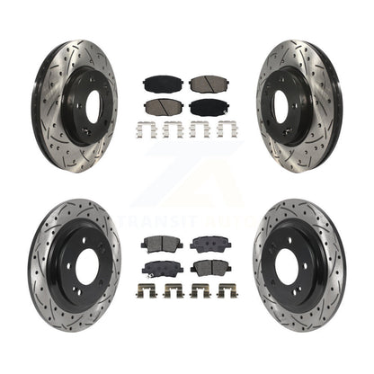 Kit de plaquettes semi-métalliques de Rotor de frein à fente avant et arrière, pour Kia Forte5 Hyunda