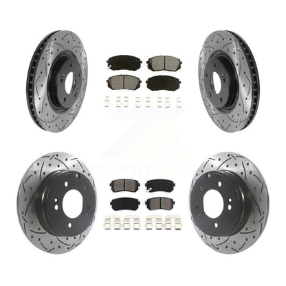 Kit de plaquettes semi-métalliques de Rotor de frein à fente avant et arrière, pour Hyundai Tucson Ki