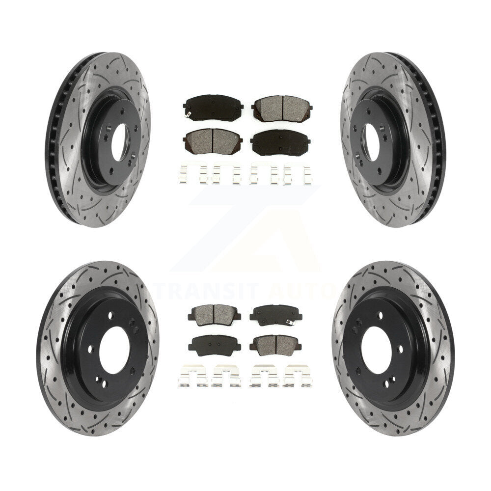 Kit de plaquettes semi-métalliques de Rotor de frein à fente avant et arrière, pour Hyundai Sonata Ki