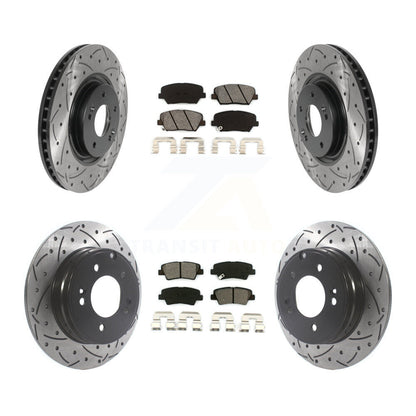 Kit de plaquettes semi-métalliques de Rotor de frein à disque à fente avant et arrière pour Hyundai Azer