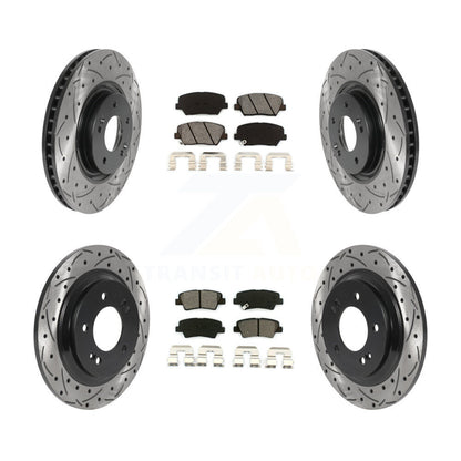 Kit de plaquettes semi-métalliques de Rotor de frein à disque à fente avant et arrière pour Hyundai Azer