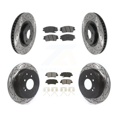 Rotors de frein à disque à fente avant et arrière, Kit de plaquettes semi-métalliques pour Kia Sportag