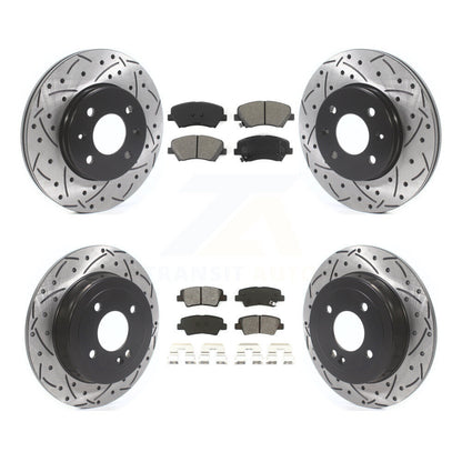 Kit de plaquettes semi-métalliques de Rotor de frein à fente avant et arrière, pour Hyundai Accent Ki