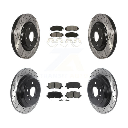 Kit de plaquettes semi-métalliques de Rotor de frein de fente de forage avant et arrière pour Honda Passpor 19-24