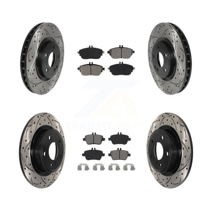 Kit de plaquettes semi-métalliques de Rotor de frein de fente de forage avant et arrière pour Mercedes-Benz GLA25