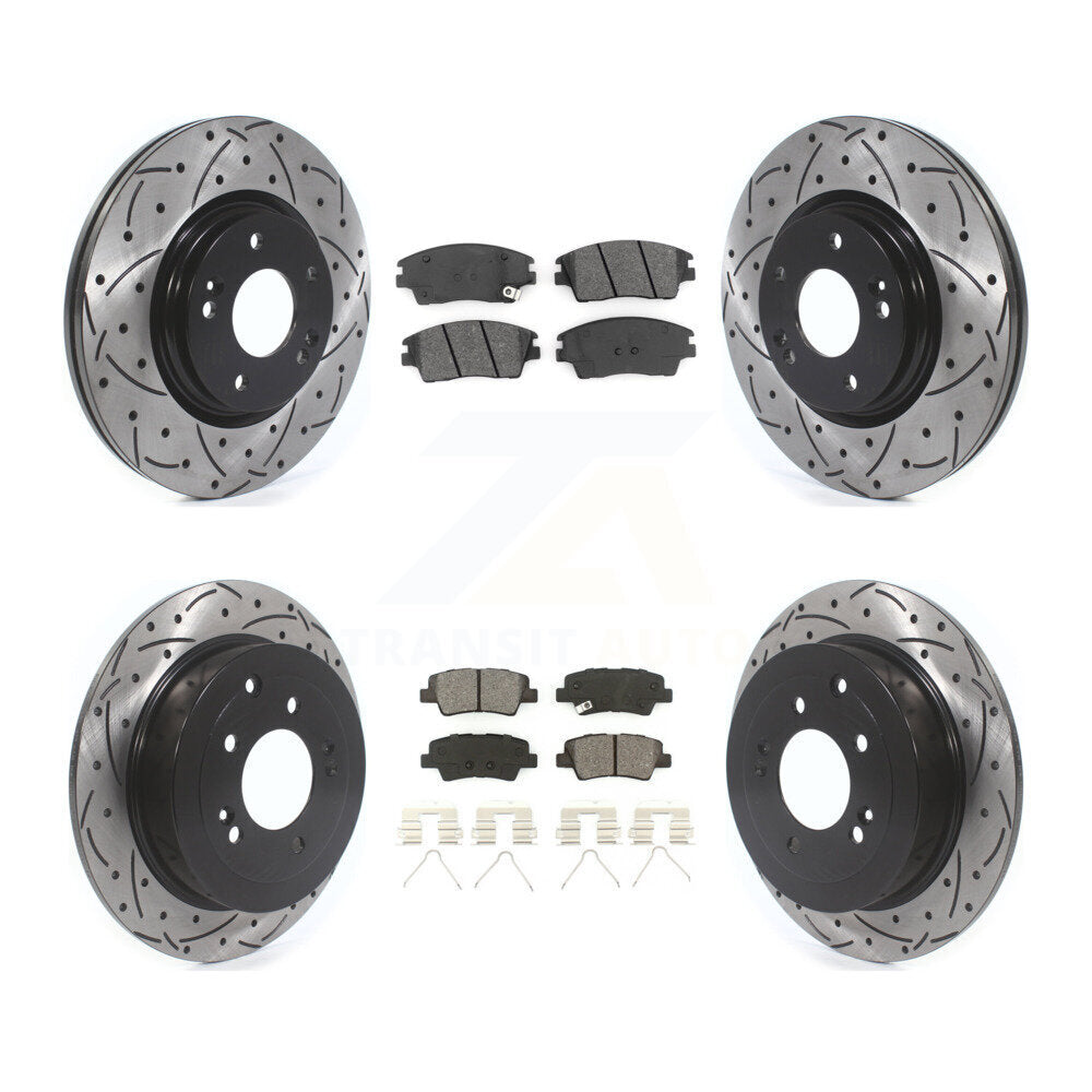 Kit de plaquettes semi-métalliques de Rotor de frein à fente avant et arrière, pour Hyundai Tucson Ki