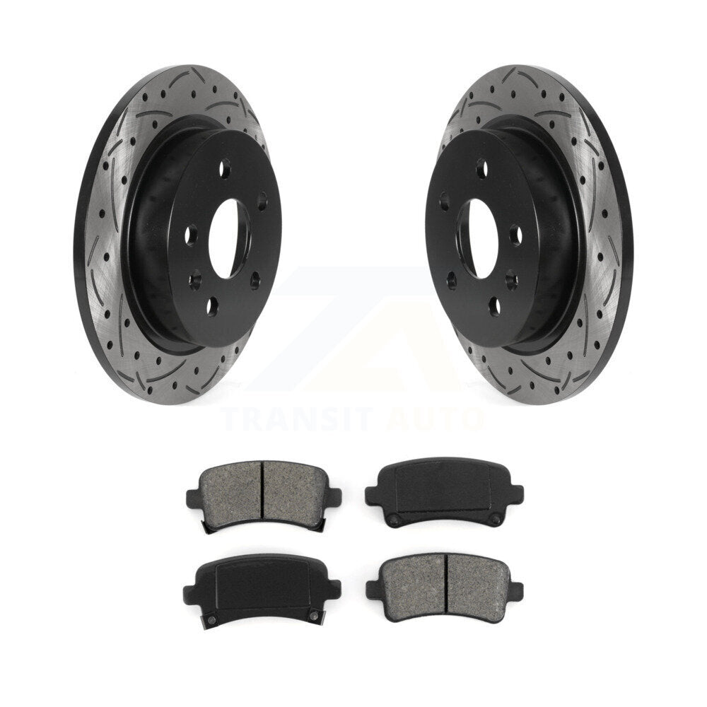 Rotor de frein à fente arrière percé et Kit de plaquettes semi-métalliques pour Chevrolet Malibu Buic