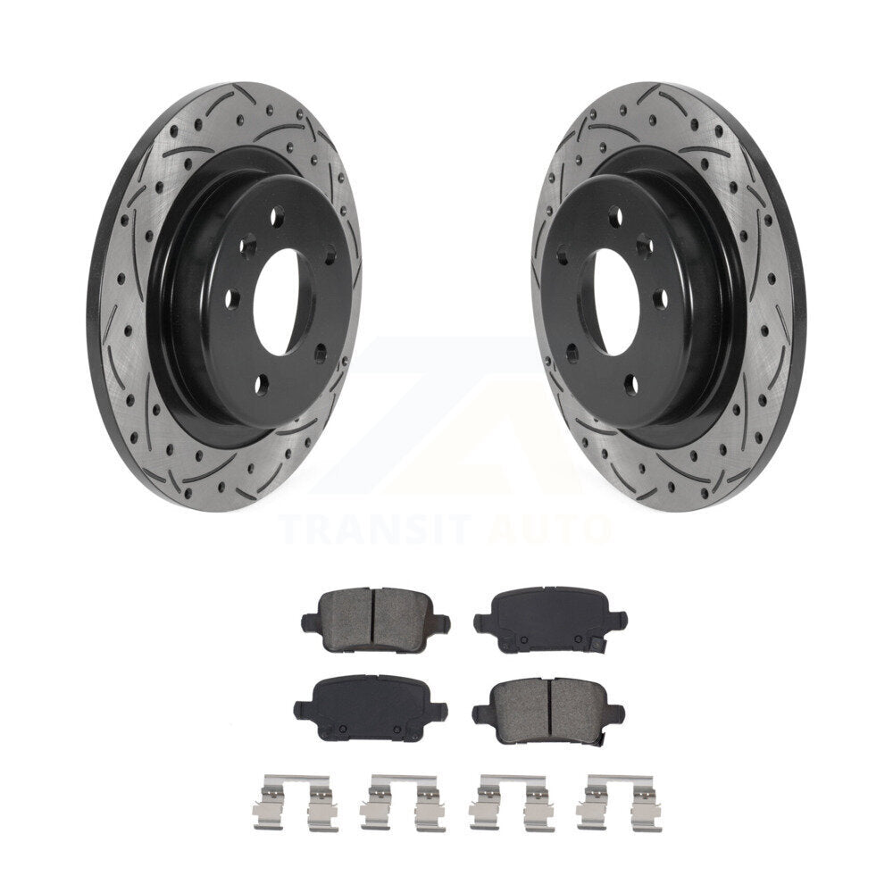 Kit de plaquettes semi-métalliques de Rotor de frein à disque de fente de forage arrière pour Chevrolet Equinox GM