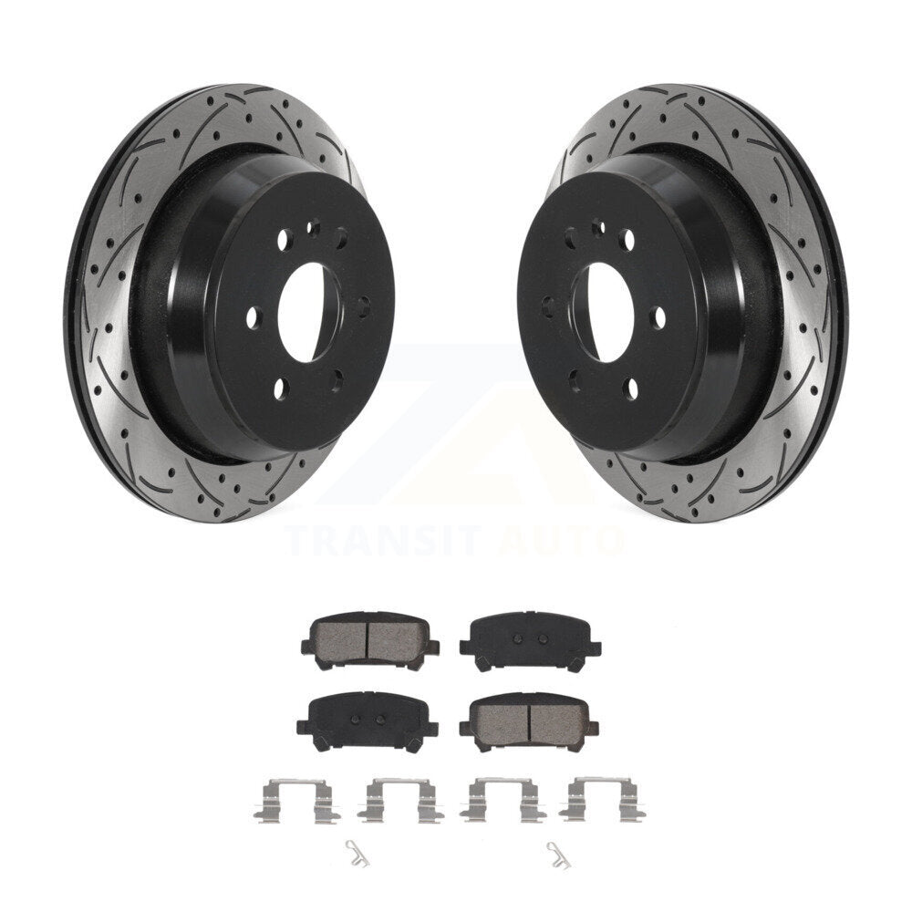 Rotor de frein à fente arrière percé et Kit de plaquettes semi-métalliques pour Chevrolet Colorado GM