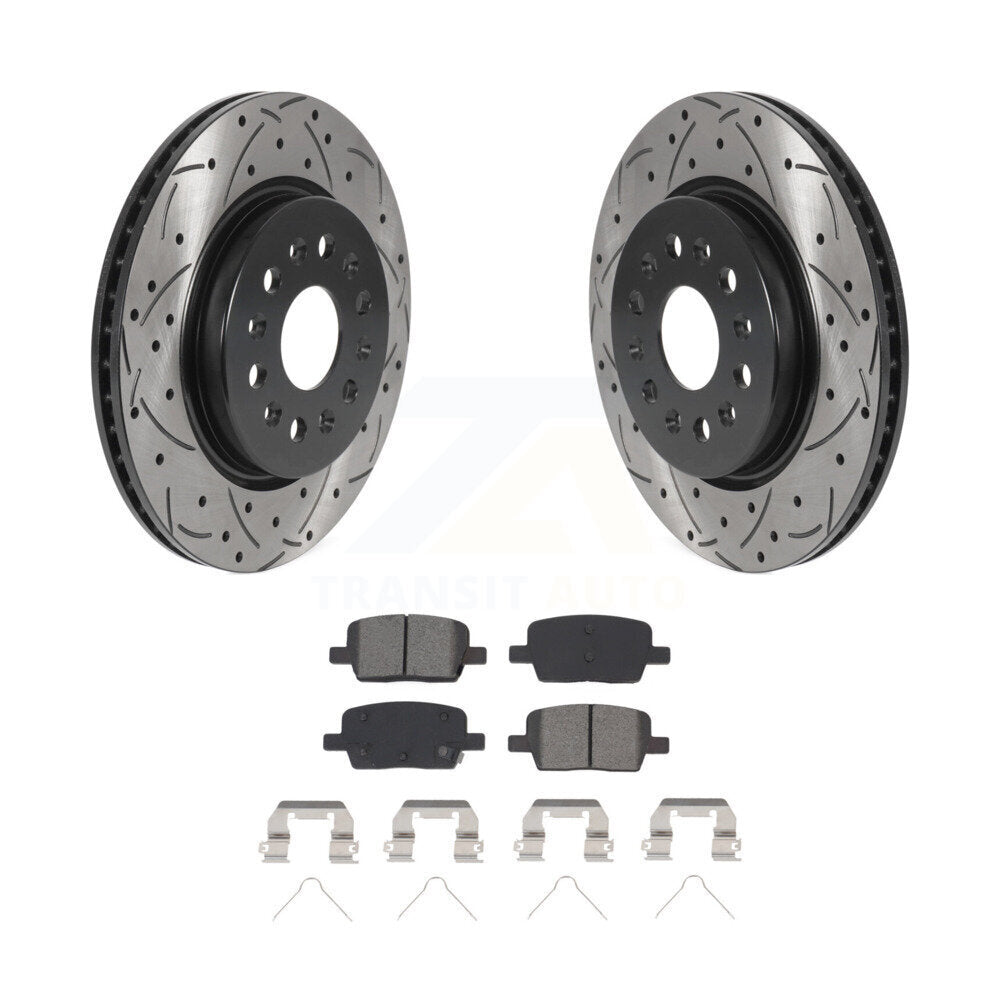 Kit de plaquettes semi-métalliques de Rotor de frein de fente de forage arrière pour Chevrolet Cadillac XT5 GM