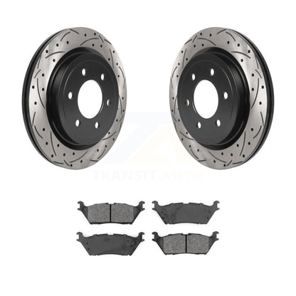 Kit de plaquettes semi-métalliques de Rotor de frein à disque de fente de forage arrière pour Ford F-150 Expeditio