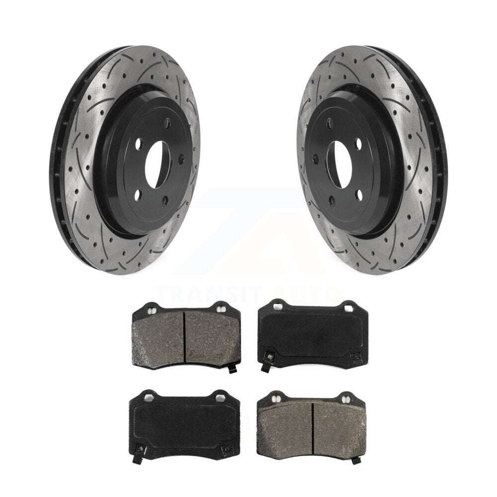 Kit de plaquettes semi-métalliques de Rotors de frein de fente de forage arrière pour Jeep Grand Cherokee Dodg