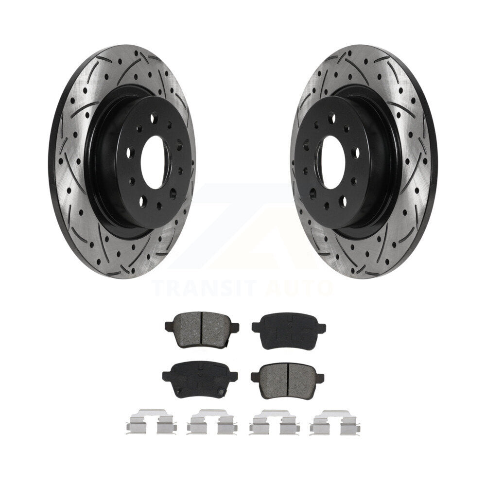 Kit de plaquettes semi-métalliques de Rotor de frein à disque à fente arrière percée pour Fiat 500 2014 – 2020