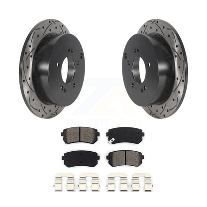 Rotor de frein à fente percée arrière et Kit de plaquettes semi-métalliques pour Hyundai Tucson Kia AW