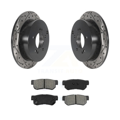 Kit de plaquettes semi-métalliques de Rotor de frein à fente arrière percée pour Hyundai Tucson Kia Sant