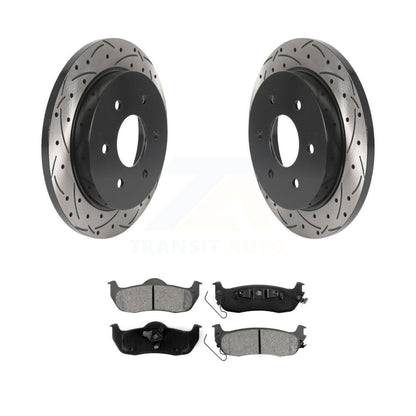 Kit de plaquettes semi-métalliques de Rotor de frein à fente arrière percée pour Nissan TITAN Armada QX5