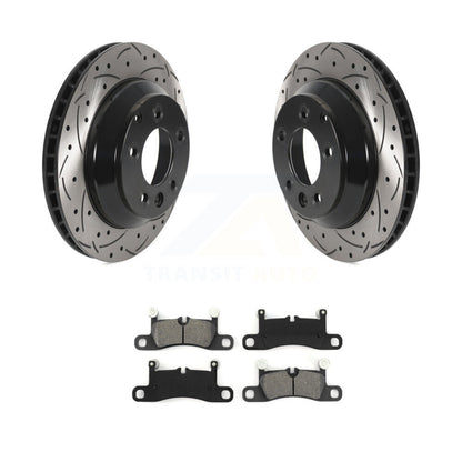 Kit de plaquettes semi-métalliques de Rotor de frein de fente de forage arrière pour Volkswagen Touareg Porsch