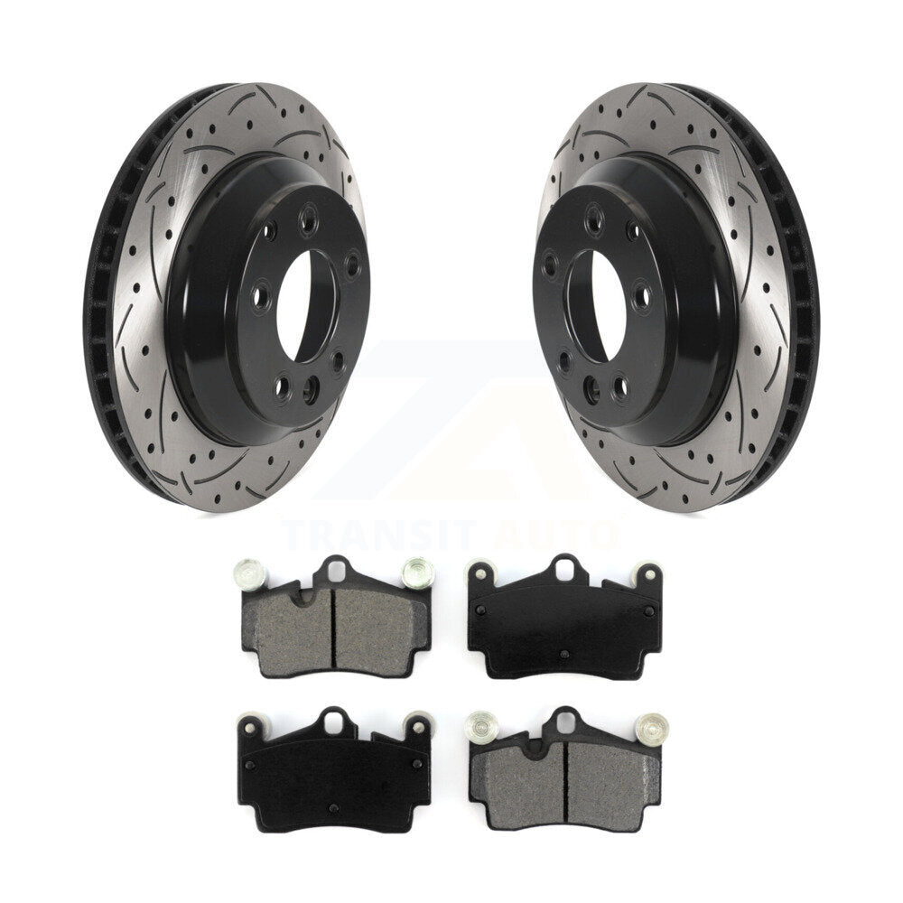 Kit de plaquettes de frein semi-métalliques pour rotors de frein à fente arrière percés, pour Audi Q7 Porsche Cayenn