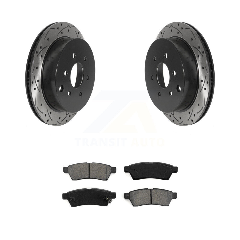Rotor de frein à fente percée arrière et Kit de plaquettes semi-métalliques pour Nissan Frontier Xterr