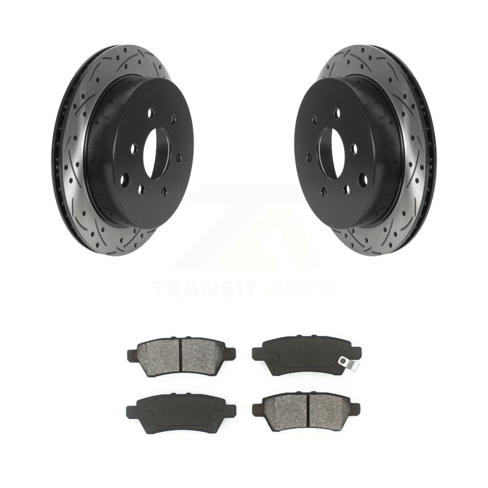 Kit de plaquettes de frein semi-métalliques pour rotors de frein à fente arrière percés pour Nissan Xterr 2006-2007